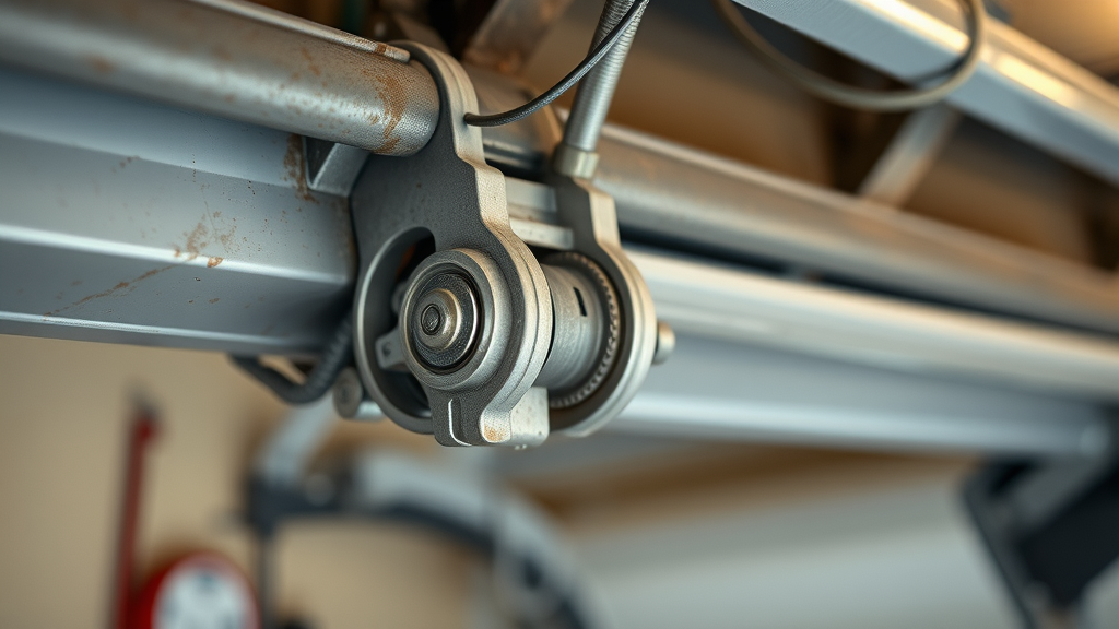 mechanism with worn cables and springs garage door repair near me detailed
